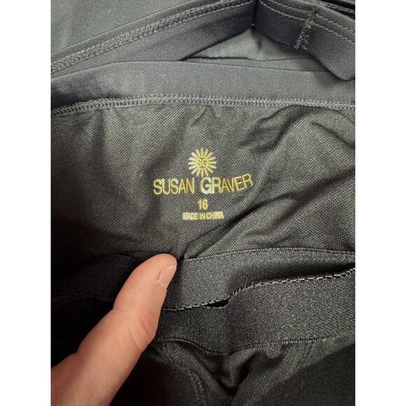 Susan Graver Soleil Knotted‎ Side Swim Dress Black Women's 16 Summer Beach NWOT - Picture 9 of 11